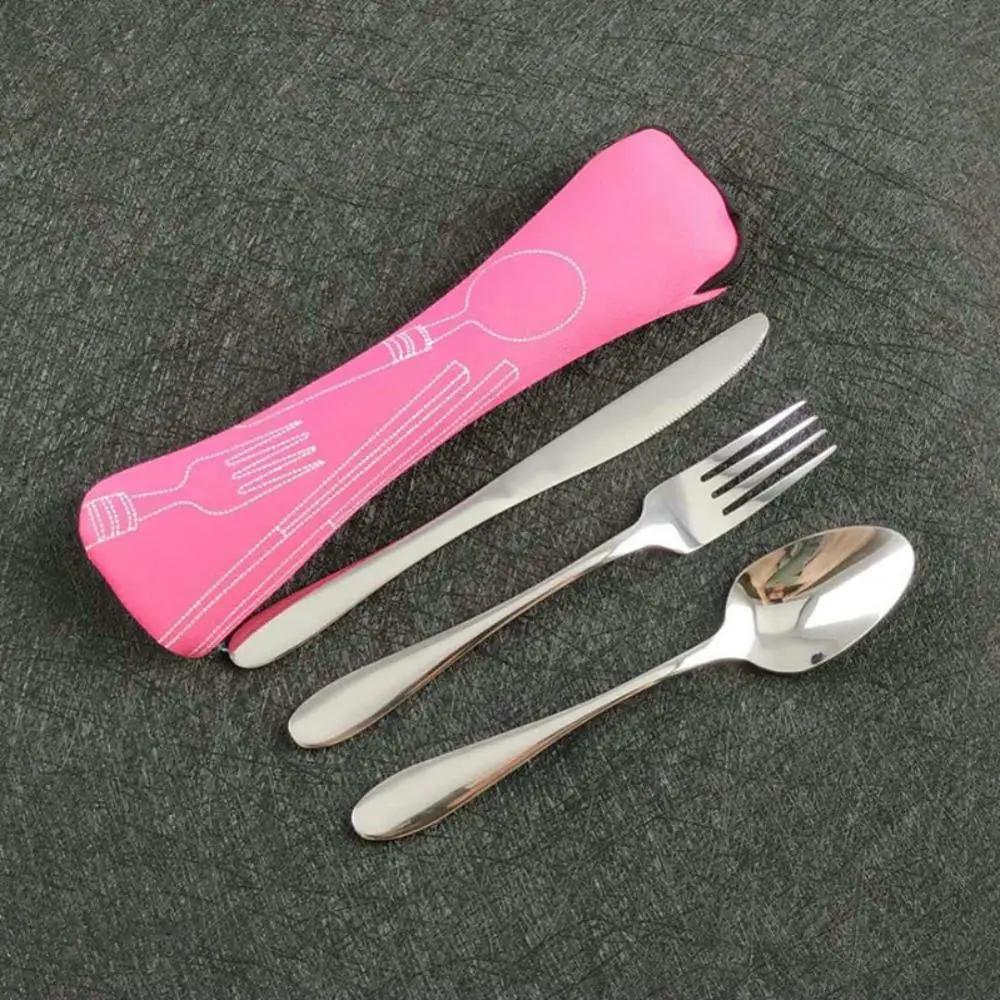 Набор столовых приборов из нержавеющей стали вилка ложка резак портативная