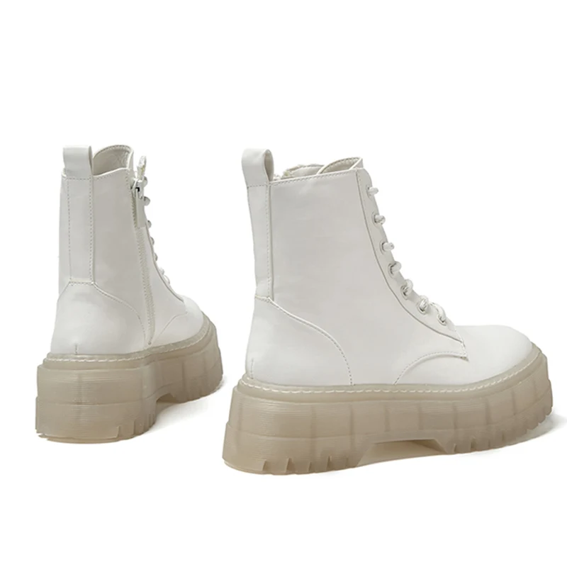 

Women Ankle Boots Platform Boots Short Motorcycle Botas Warm Winter Shoes Thick Bottom Casual Shoes White Footwear Botas Mujer