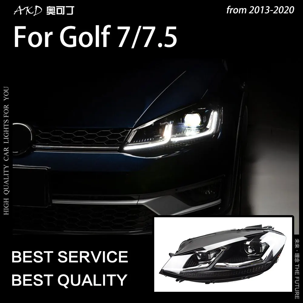 АКД стайлинга автомобилей для VW Golf 7 5 светодиодный фар 2018 Новый фары DRL Hid фара