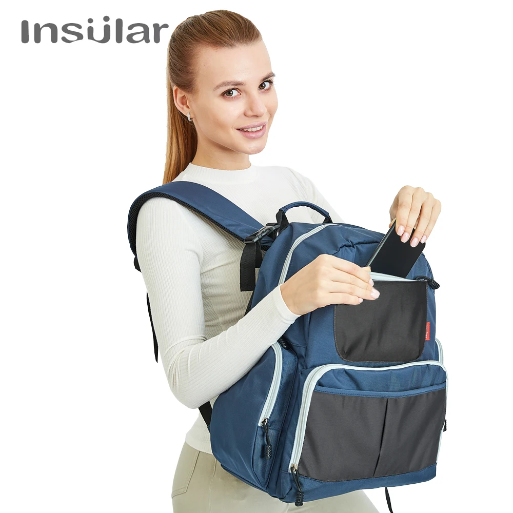 Изолированная сумка для подгузников мамы рюкзак водонепроницаемая мам большая