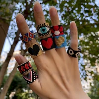 fairywoo miyuki bead ring for women designer luxury rings handmade beads jewelry 22 styles finger accessories love gothic ring