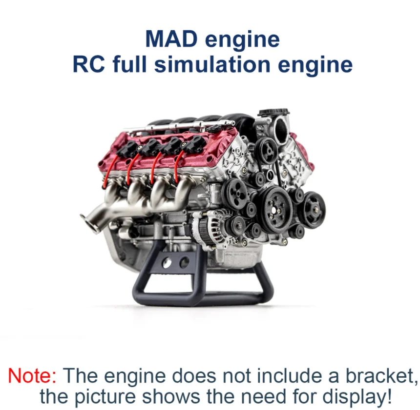 MAD RC Simulation Dynamic V8 Engine Internal Combustion Model DIY Assembly for AX90104 SCX10Ⅱ Capra VS4-10 Pro/Ultra Car | Игрушки и
