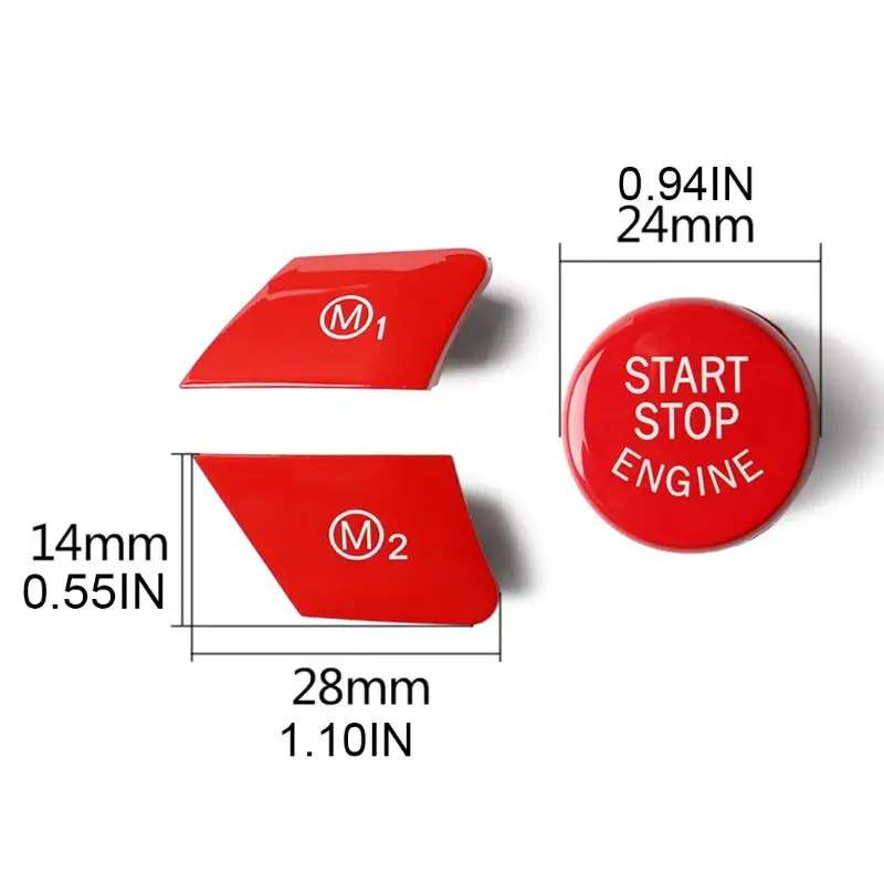 

1Set Auto Steering Wheel M1 M2 Mode Button Start Engine Switch Button for B-MW 1/2/3/4/5/6 Series X5 X6 F15 F16 M Sport