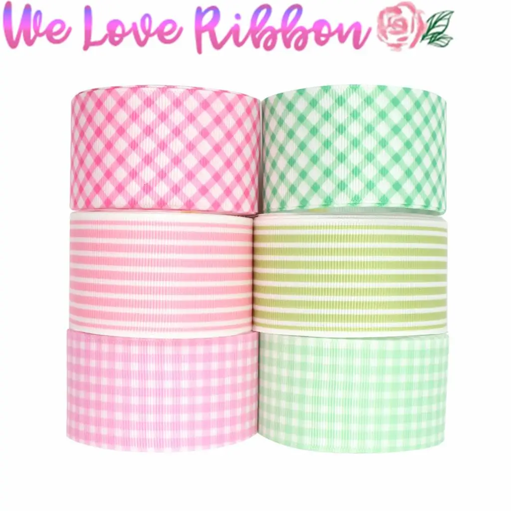 16 мм 75 розово зеленая лента в полоску с принтом виде корсажа/лента геометрическим