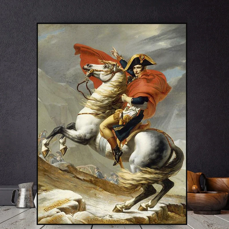 

Classical Napoleon Portrait Horse Canvas Painting Art Nordic Posters and Prints Wall Pictures for Living Room Decor Frameless