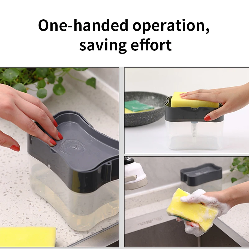 2 в 1 губчатая коробка с дозатором для мыла двухслойный кухонный Пластиковый
