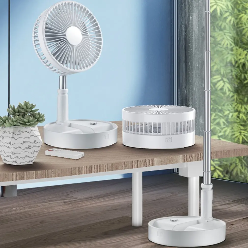 

P9s 7 Inch Portable Folding Charging Fan Four Speed USB Charging Telescopic Floor Desktop Timer Office Fan With Remote Control