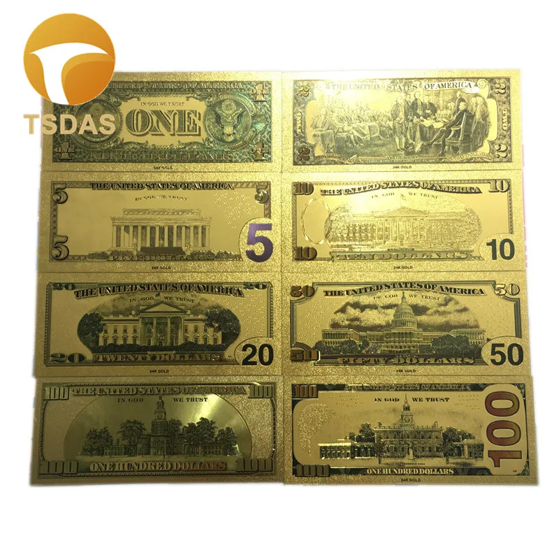Новый $1 100 нам долларовая Золотая Банкнота с покрытыем цвета чистого 24 каратного