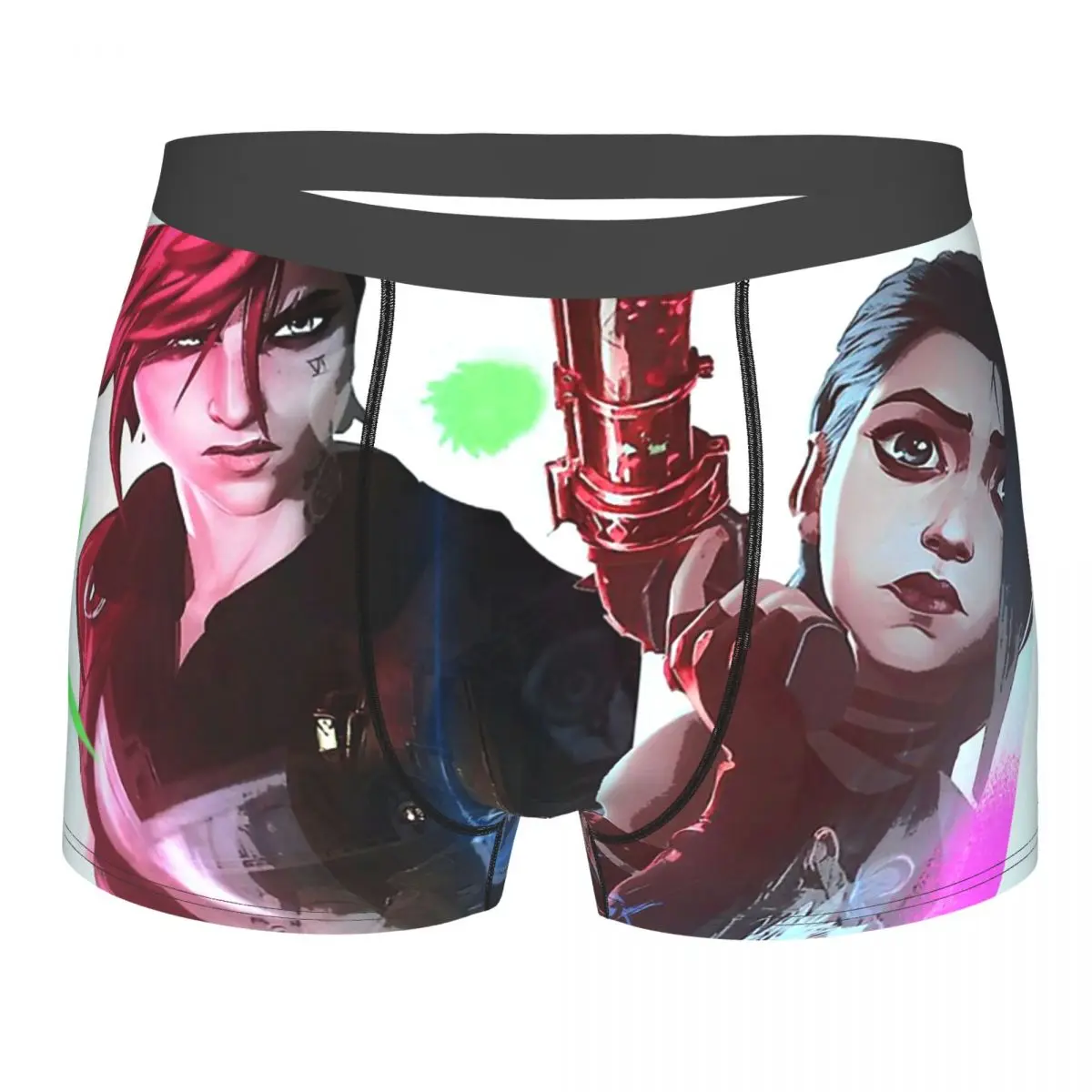 

Jinx And VI Arcane League of Legends Underpants Cotton Panties Male Underwear Comfortable Shorts Boxer Briefs