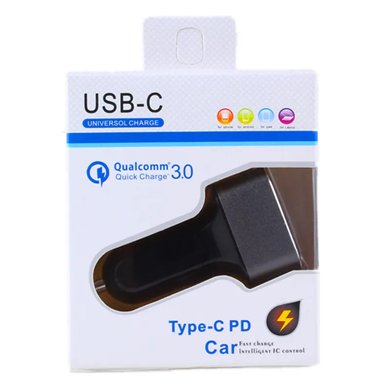 Автомобильное зарядное устройство с 2 портами USB + Type C PD 36 Вт Тип Быстрая