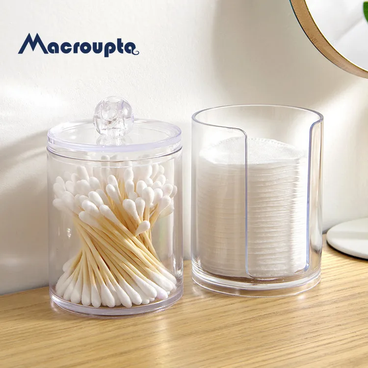 Акриловый Многофункциональный Круглый контейнер Qtip косметический