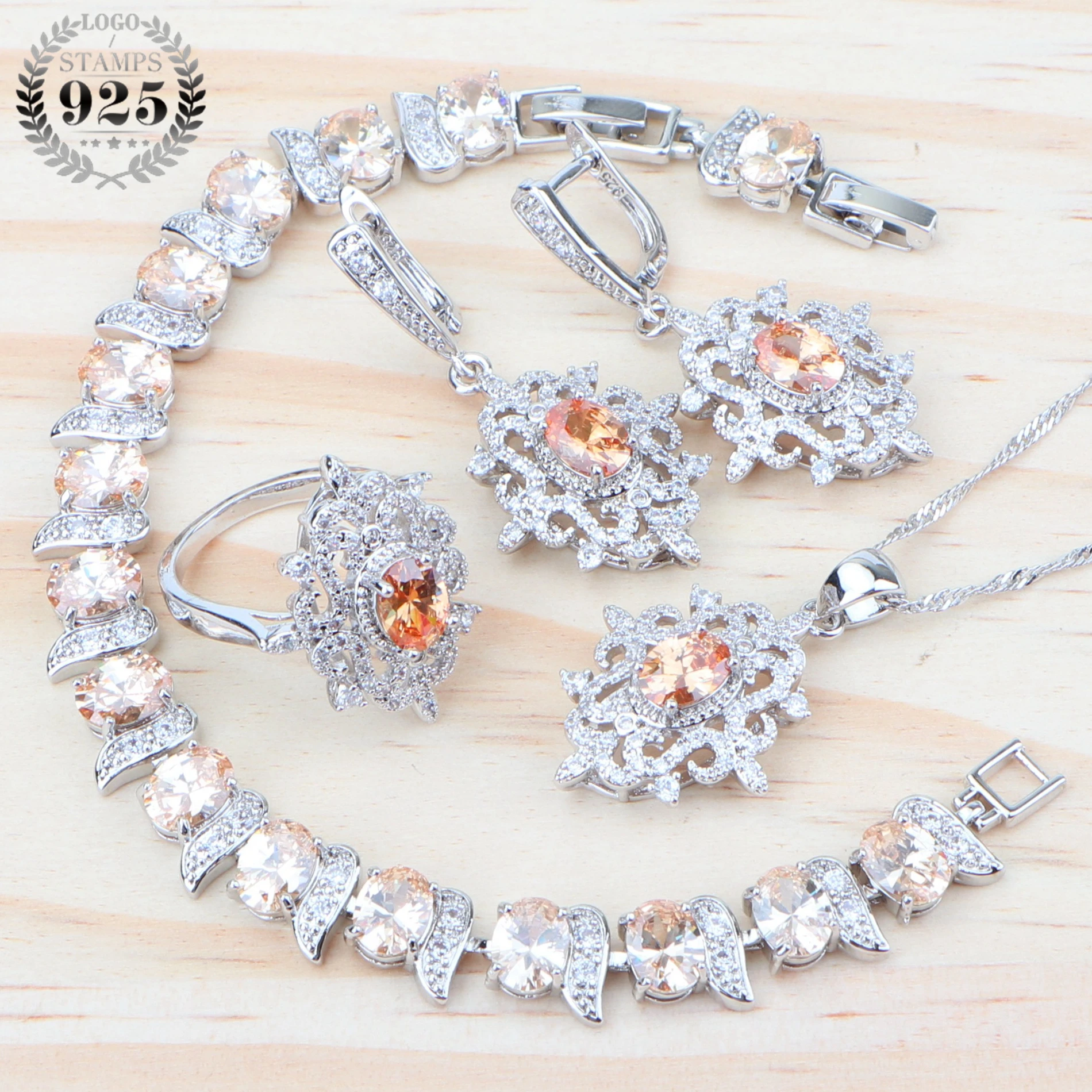 ЦИРКОНИЕВЫЕ Ювелирные наборы 925 пробы серебро для женщин ювелирные изделия