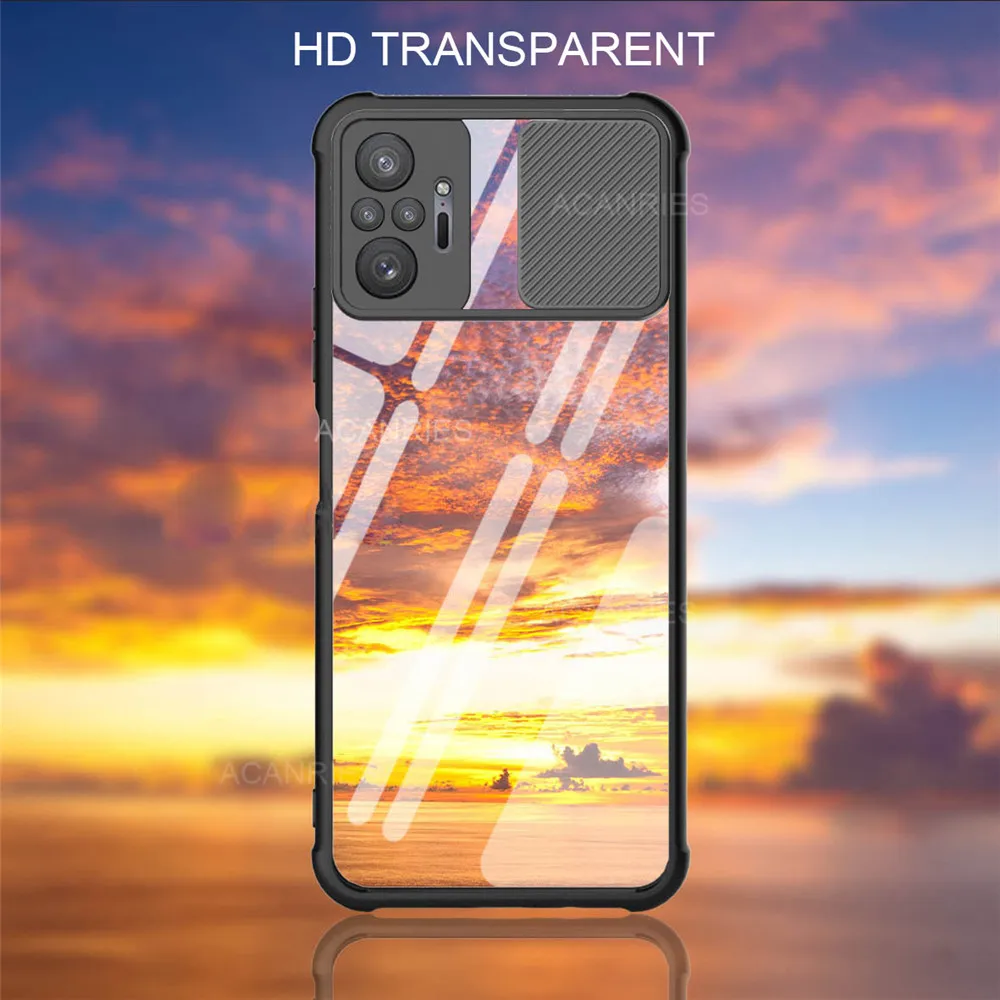 clear slide camera protect phone case on for xiaomi redmi note 10 pro 9 8 10pro 10s note10 s 4g 9a 9c nfc 9at 2021 xiomi cover free global shipping