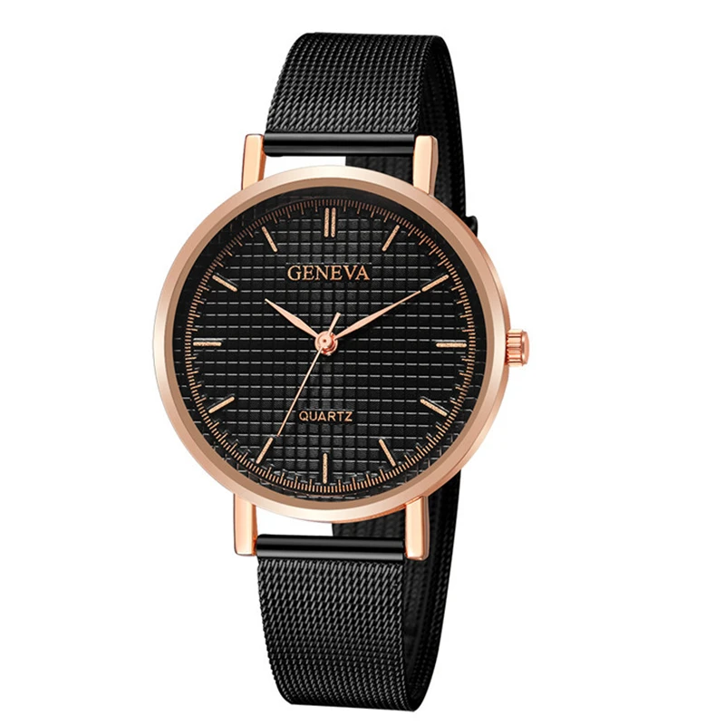 

GENEVA Women's Watches Luxury Gold Dial Dress Watch Mesh Belt Fashion Sport Wrist Watch Female Clock Reloj Mujer