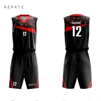 2021 summer custom basketball uniform striped black five pointed star training uniform sportswear suit team custom printing