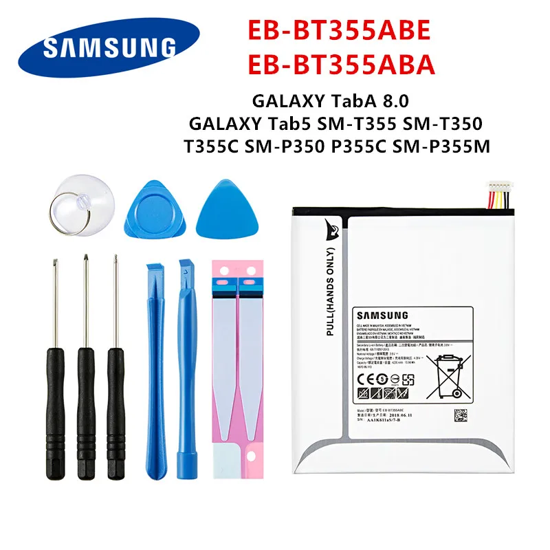 Оригинальный планшетный компьютер SAMSUNG аккумулятор для Samsung Galaxy TabA 8 0 Tab5 T355/C T350/P350