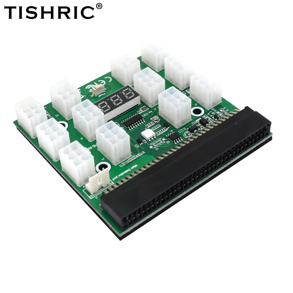 Плата коммутационная TISHRIC для майнинга HP 750 Вт/1200 Вт блок питания GPU