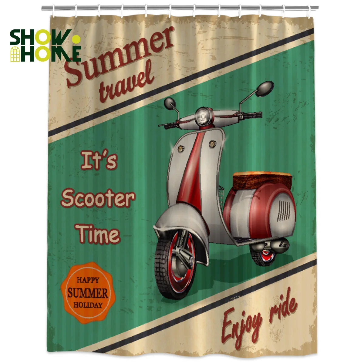SHOWHOME занавеска для душа винтажные автомобильные знаки автомобильная реклама