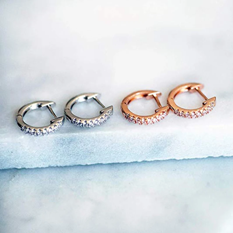 Яркая луна Круглый Круг Однорядный гвоздик серьга Серебряные/Золотые ювелирные