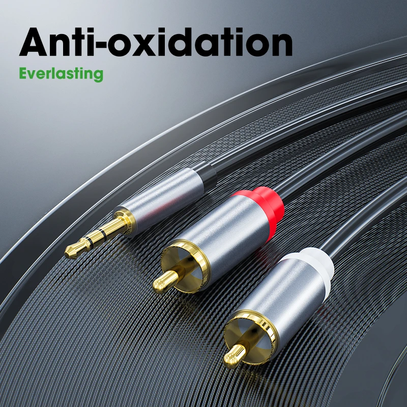 RCA адаптер штекер кабеля 3 5 мм к двум папа дополнительный для AV усилитель мощности