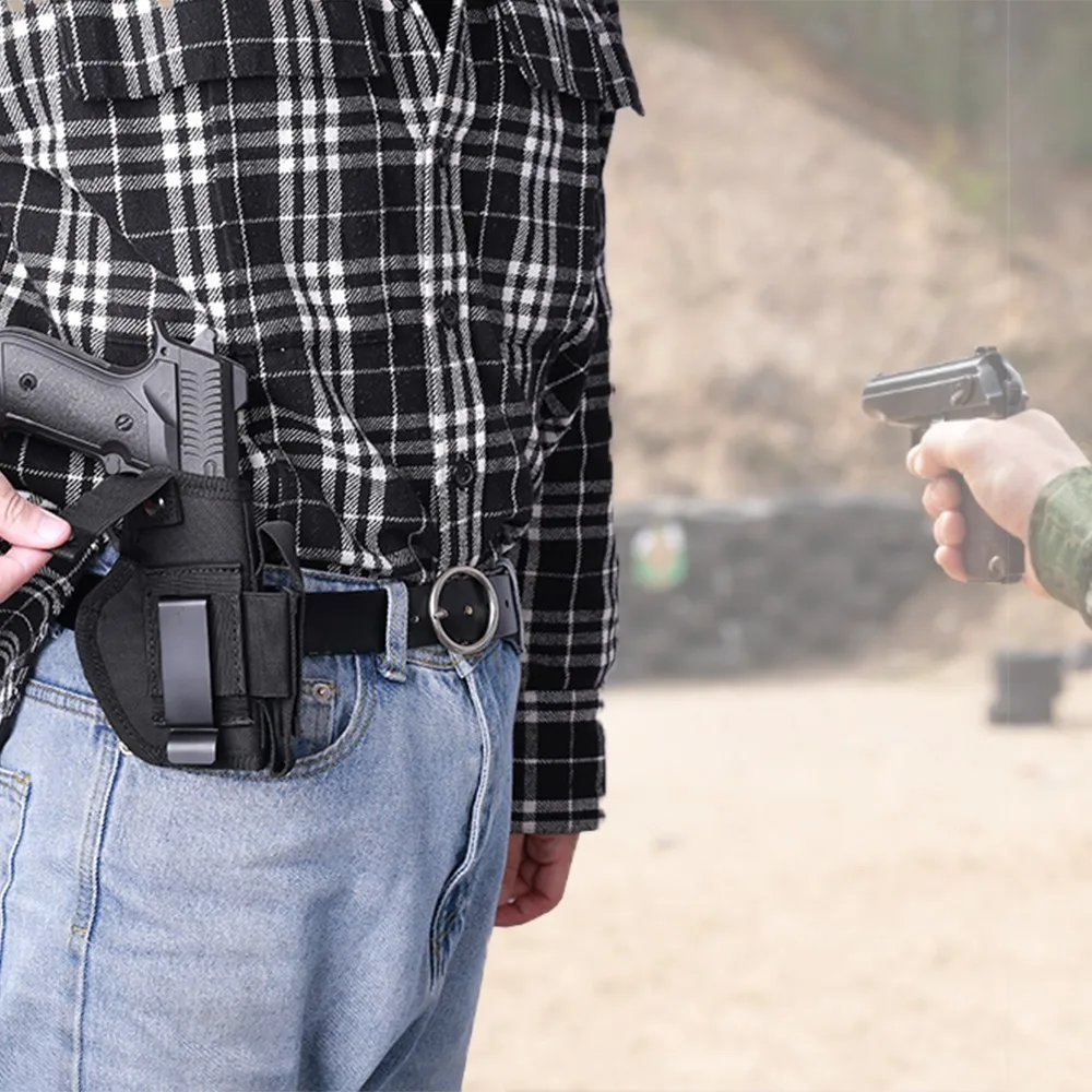 

Tactical Pistol Holster Concealed Carry Gun Holster IWB OWB Gun Bag with Mag Pouch 2 Straps Right/Left Hand Draw Handgun Pouch
