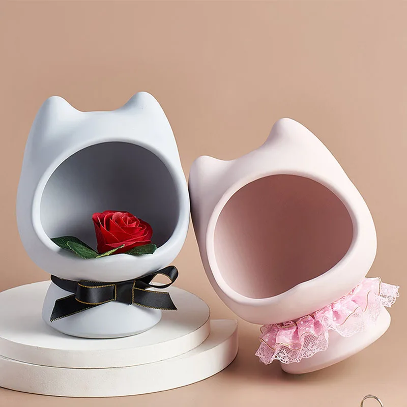 

Nordic Modern Cat Tray Fruit Snack Plate Jewelry Tray Resin Crafts Desktop Ornament Creative Home Decoration Wedding Gift