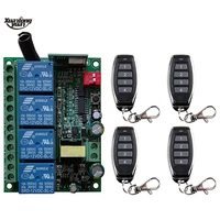 smart multiple ac110v 220v 230v 10a 315433 mhz 4ch 4 ch wireless relay rf remote control switch receiver1 2 3 4 transmitter