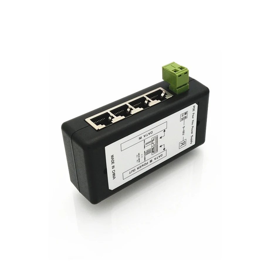 PoE адаптер питания ESCAM 4 порта 8 портов Ethernet блок контактов 5(+)/7 8(-) вход DC12V-DC48V для
