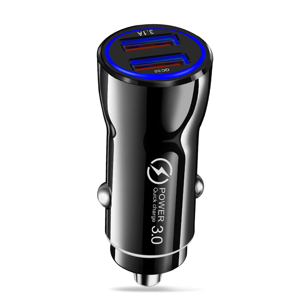 Автомобильное зарядное устройство OLAF с двумя usb-портами 3,0 А, быстрая зарядка, автомобильное зарядное устройство для iphone, samsung, Xiaomi, huawei, sony, автомобильное зарядное устройство