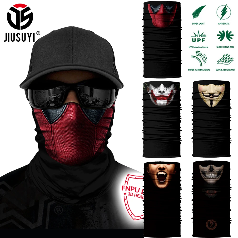 3D бесшовная Волшебная бандана повязка на голову клоун ужас лица мужской шарф