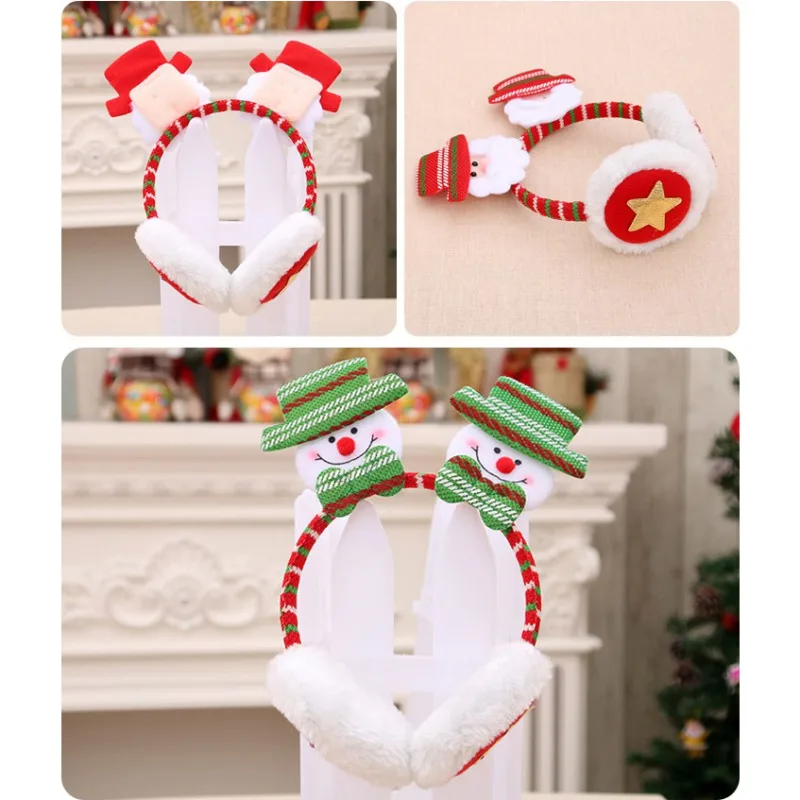 Рождественская заколка из искусственного меха плюшевые наушники взрослые дети