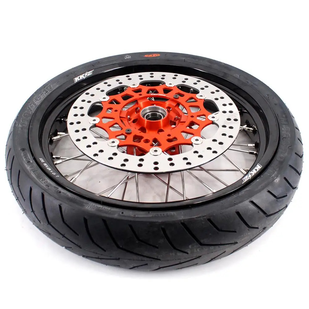 KKE 3 5/5 0 17 дюймов Набор шин CST Super moto Cush для KTM 690 SMC 2007 2011 Supermotard Rim алюминиевые