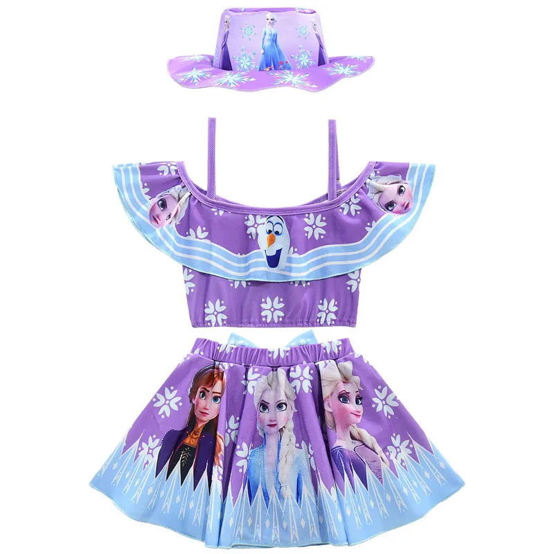 Детский костюм принцессы Эльзы и Анны купальный с героями мультфильмов Снежной