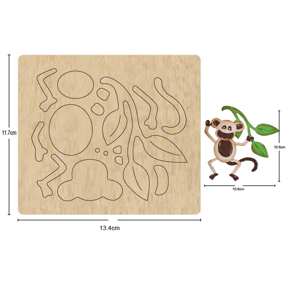 

Christmas Monkey Tree Wooden Cutting dies 2021 New Die Cut & Wooden dies Suitable for Common dies cutting Machines on the market