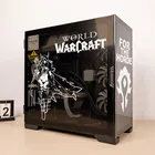 Игровой чехол World of Warcraft для ПК, наклейка s ATX Mid для компьютера, стеклянная декоративная наклейка, наклейка с вырезами
