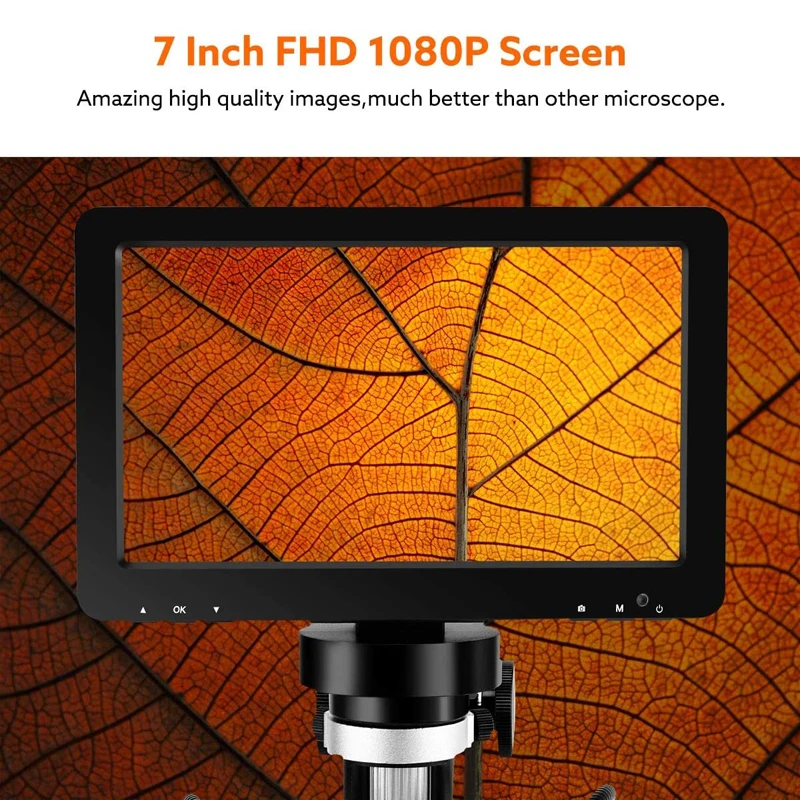 Цифровой микроскоп HD USB-эндоскоп с 7-дюймовым ЖК-дисплеем и пультом