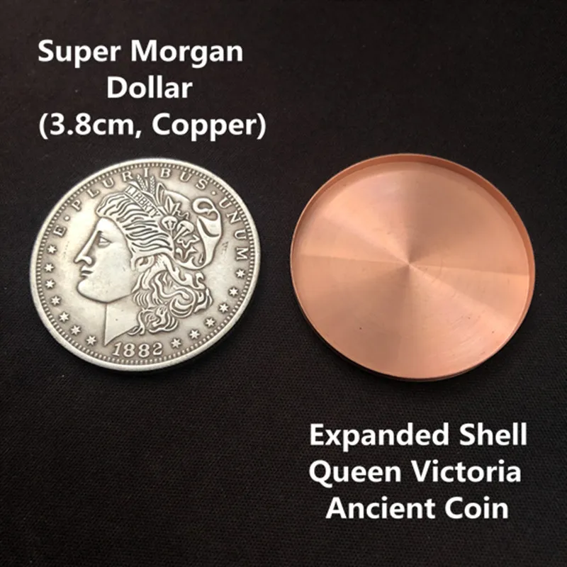 Expanded Shell Queen Victoria Ancient Coin (Tail Copper) Magic Tricks Illusions Magician Accessories Appear Vanish Magia | Игрушки и