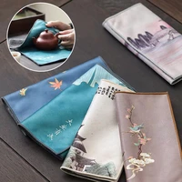 painted tea towel absorbent rag thickened table cleaning tea cloth high end tea set accessories table mats professional rag