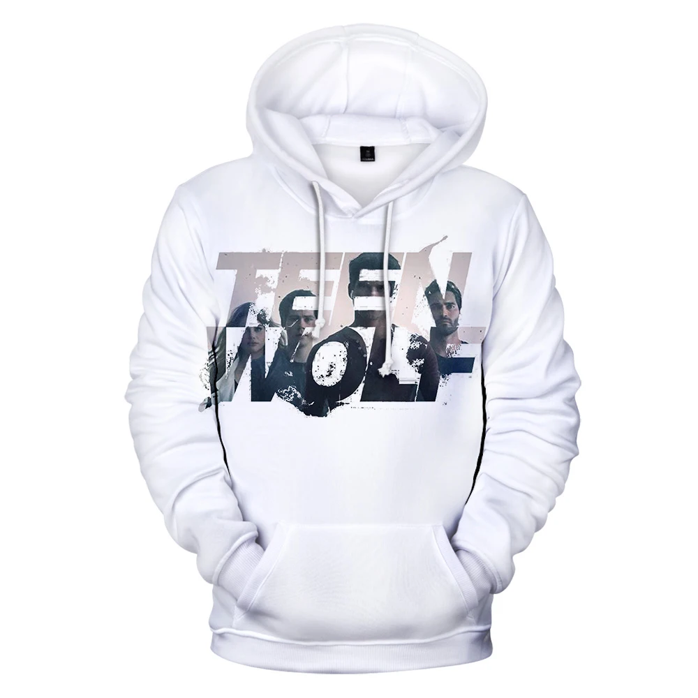 

US TV series Teen Wolf 3D Hoodie Males/Females New Arrivals White streetwear Couple Coats High Quality Sweatshirt Hoodies