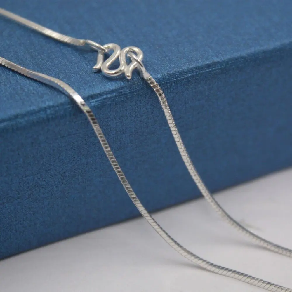 

New Pure 925 Sterling Silver Necklace 1mm Snake Link Chain Necklace 18"L
