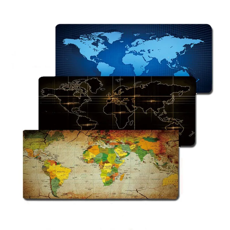 

Practical Durable Large Mouse Keyboard Pad World Map Anti Slip Gaming Mousepad Edge Locking Desk Mat