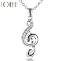 doteffil 925 sterling silver 18 inches musical symbol aaa zircon pendant necklace for women fashion wedding party charm jewelry