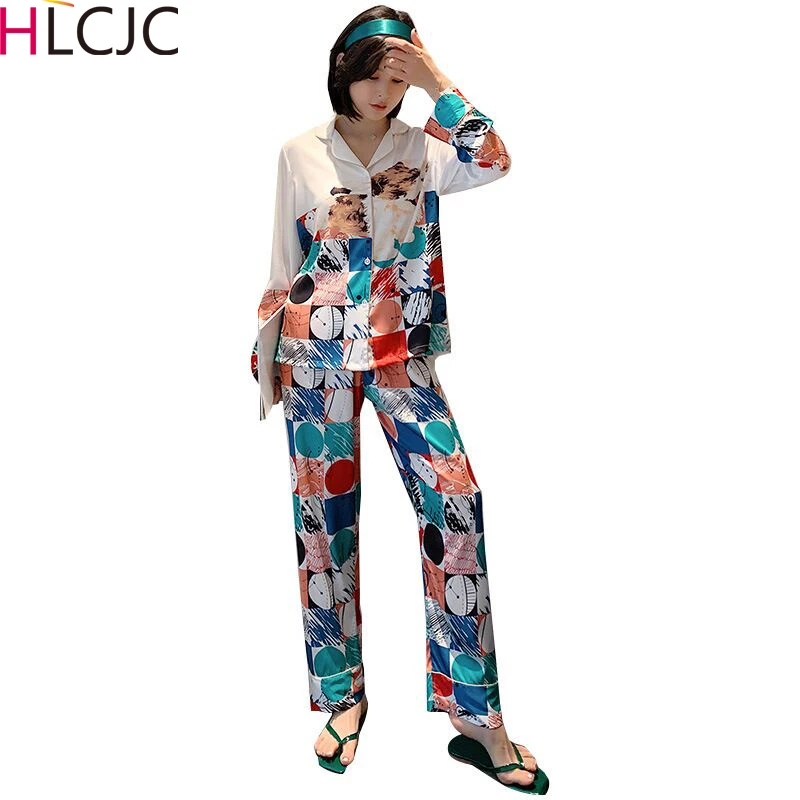 Комплект пижамный женский атласный из 2 предметов весна лето 2020|Комплекты пижам| |