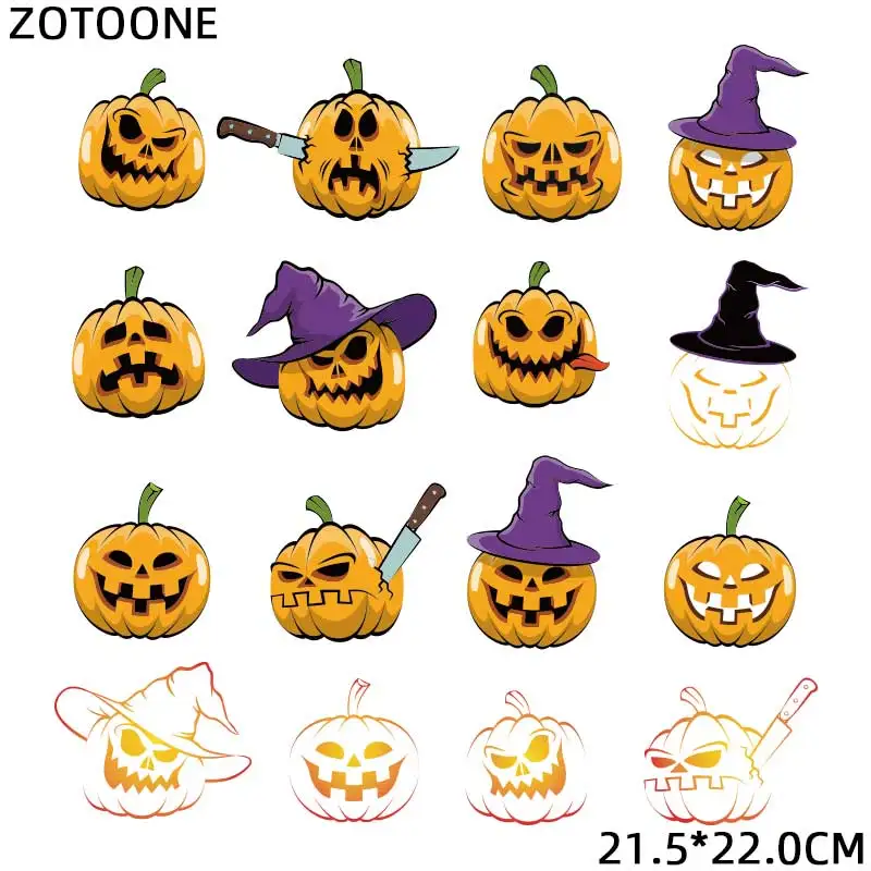 ZOTOONE Хэллоуин патчи шляпа наклейка с тыквой Переводные железные для одежды
