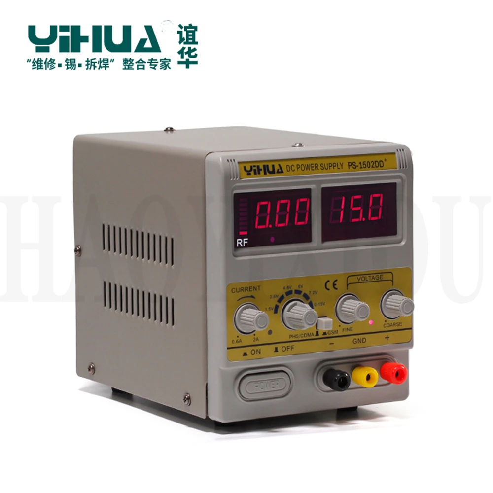 YIHUA 1502DD+ для мобильного телефона 15V 2A Регулируемый источник питания постоянного тока с светодиодный дисплеем