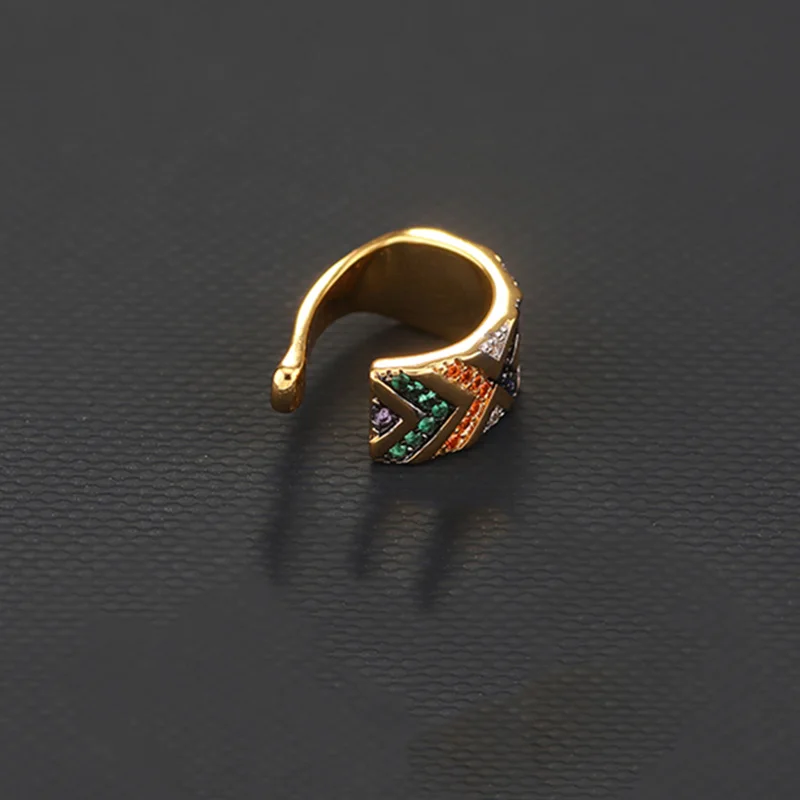 Fashion Charm Sterling Silver Copy 1:1 Large Multicolor Sliding Mono Ear Jacket With Stripes Women Luxury Jewelry Gift | Украшения и