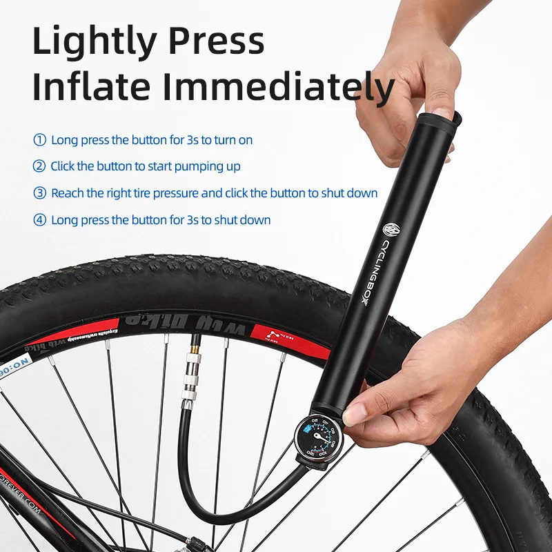 

Portable Bicycle Pump Mountain Bike Electric Pump Road Cycling Tire Smart Air Pump Bicycle Inflation Pump with Pressure Gauge