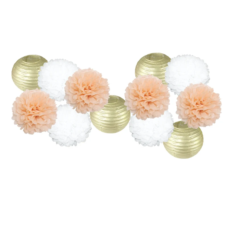 12 шт./компл. золотой серебряный подвесной бумажный цветочный шар искусственный