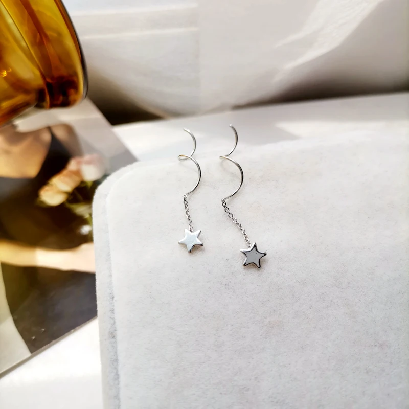 Mihan Women Jewelry Simply Star Earrings 2021 New Design Silvery Plating Twist Stick Drop For Girl Fine Accessories | Украшения и