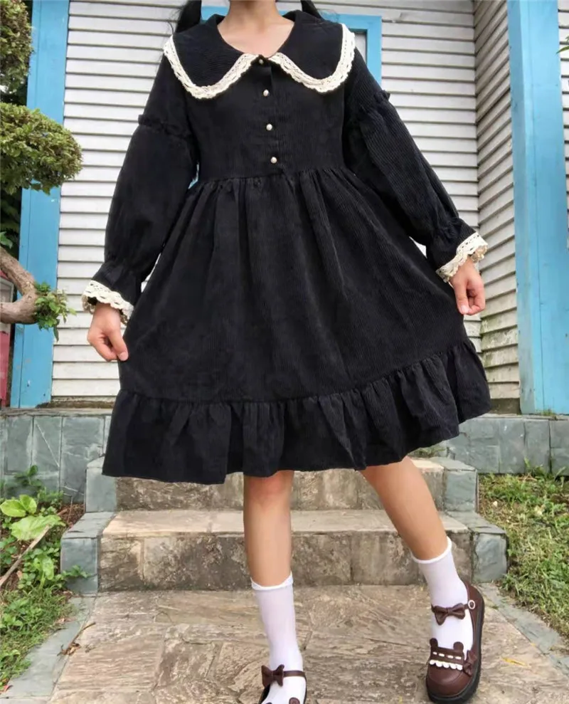 Harajuku Лолита платье уличная мода женское платье мягкие японские игрушки фонарь рукав Готический стиль тюль Лолита милое платье для девочки